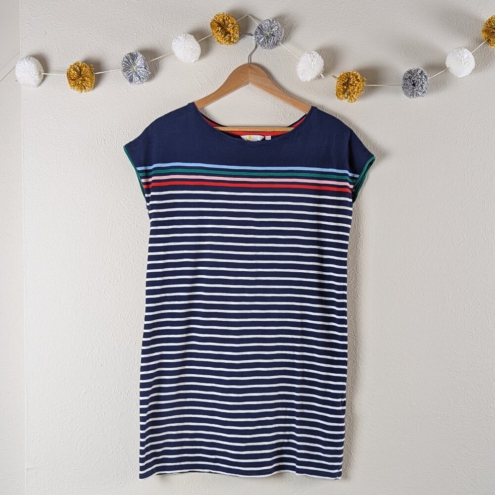 Boden Navy Striped Cotton Jersey T-Shirt Dress Size 8P